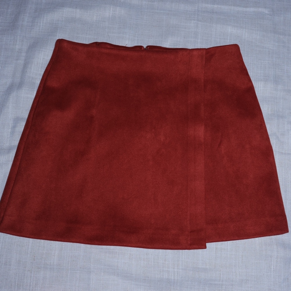 Rust Red Suede Skirt
